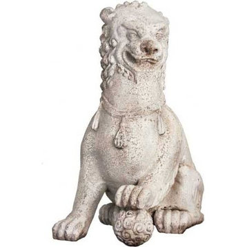Foo Dog With Left Paw Up 35H Garden Animal Statue