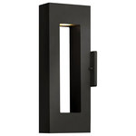 Hinkley - Hinkley Atlantis 1640Sk-Led Medium Wall Mount Lantern, Satin Black - Atlantis features a minimalist design for the ultimate, urban sophistication. Constructed of solid aluminum and Dark Sky compliant, Atlantis provides a chic solution to eco-conscious homeowners.