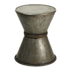 Metal Drum Cylinder Side And End Tables Houzz Zentique Rustic Rolled Metal Drum Accent Side Table Tables And End