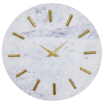 Contemporary White Marble Wall Clock 67837