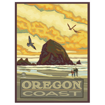 Paul A. Lanquist Haystack Rock Oregon Coast Art Print, 9"x12"