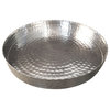 Handcrafted 13" Hammered Stainless Steel Round Tray