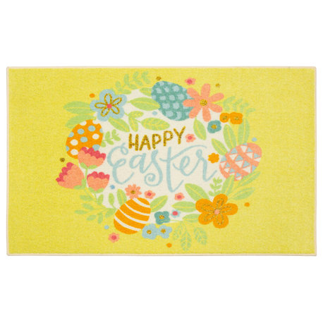 Mohawk Home Easter Wreath Mat, Yellow, 3'x4'