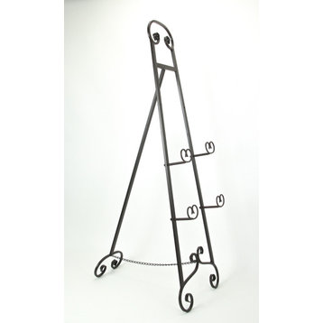 Large 50 Inch Tall Wrought Iron Display Easel Metal Art Stand
