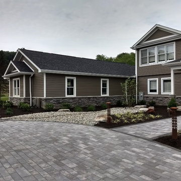 Front Entry Landscape, Walkway, & Driveway