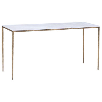 Salas Console Table, White and Gold