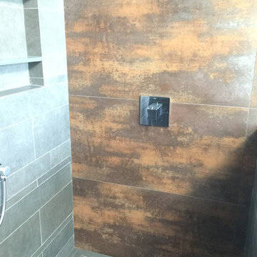 Contemporary Bathroom + Industrial Elements
