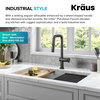 Urbix Bridge Kitchen Faucet, Black Stainless, Kpf-3126sb
