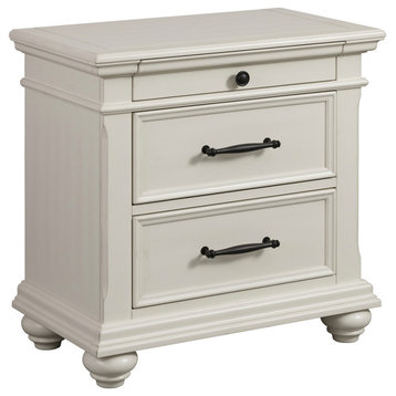 Brooks 3-Drawer Nightstand With USB Ports