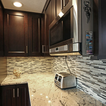 Kitchen & Media Wall Espresso Brown Cabinetry