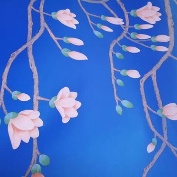 Oriental silk wallpaper in China-Details