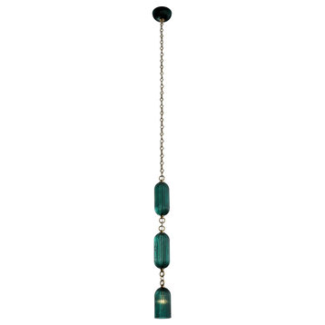 Verde 1-Light Mini Pendant, Satin Brass