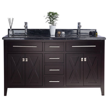 Laviva 313YG319-60B-BW Wimbledon Vanity In Brown With Black Wood Counter