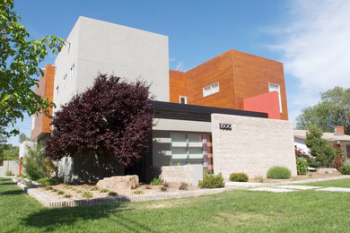 Example of a minimalist exterior home design in Albuquerque