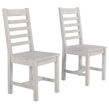 Kosas Home Quincy 19" Solid Pine Wood Dining Chair in Nordic Ivory (Set of 2)