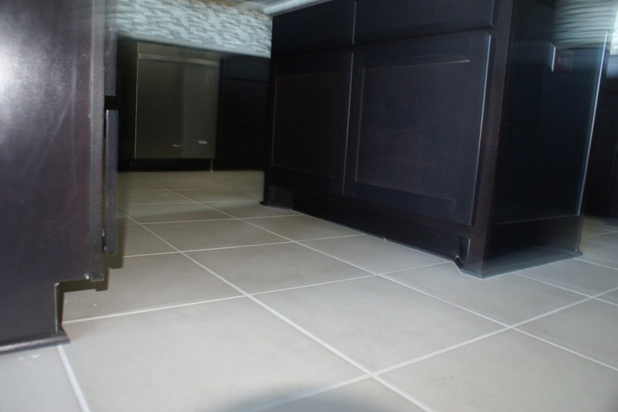 Glass tile, Engineered wood and stacked stone