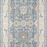 Momeni - Anatolia ANA-7 Machine Made Light Blue Area Rug 3'3"x5' - The pastel color palette of the Anatolia Collection presents the softer side of tribal style. Subdued shades of pink, baby blue and brown fill the field and ornamental rug borders with classical medallions and vine and dot motifs. Crafted in an innovative combination of natural wool and nylon threads, modern machining mimics ancestral weaving techniques to create a series of chic floor coverings that are superior in beauty and performance.
