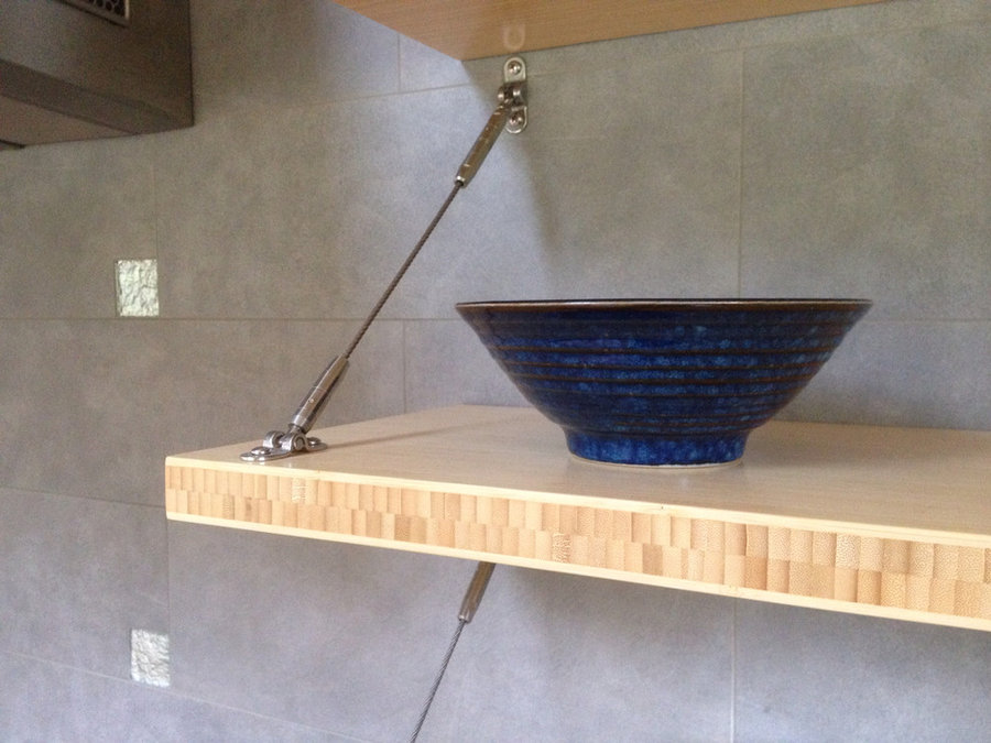 Bamboo shelving detail