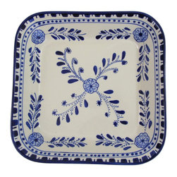 Le Souk Ceramique - Square Stoneware Serving Bowl Azoura Design - Serving And Salad Bowls