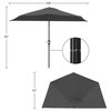 Half Umbrella Outdoor Patio Shade 9 ft Patio Umbrella Easy Crank, Gray