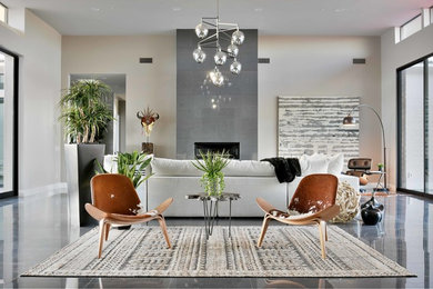 Example of a trendy living room design in Phoenix