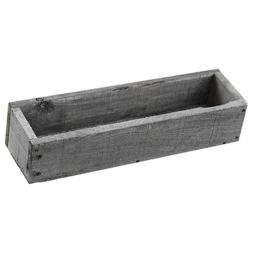 18" Rustic Planters Box, Short Version, Natural Weathered, 6"