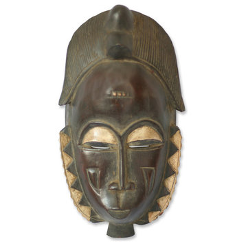 Novica Male Baule Fertility Mask Ivorian Wood Mask