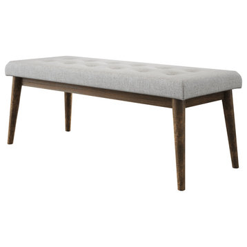 Silas Retro Upholstered Tufted Mid-Century Bench