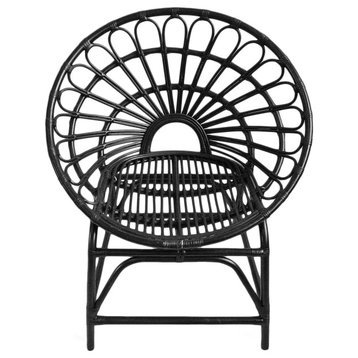 Black Bamboo Flower Ring Chair