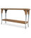 Console Table With Lay On Glass in Traditional Weave and Woodland Finish