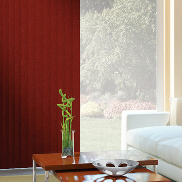 RED VERTICAL BLINDS - Hunter Douglas Somner Vertical Blinds