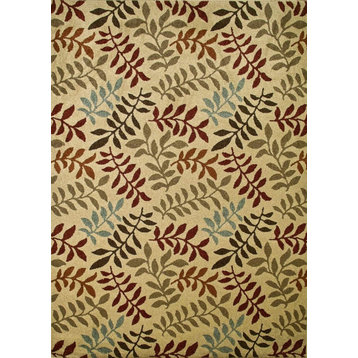 Concord Global Chester 9782 Leafs Rug 5'3" Round Ivory Rug