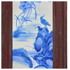 Chinese Blue White Porcelain Flower Birds Scenery Wall Panel Set Hws976