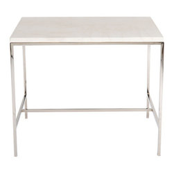 Hunter Travertine Top Side Table - Side Tables And End Tables