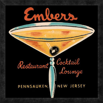 "Embers Restaurant Cocktail Lounge"  by Vintage Booze Labels, 24x24"