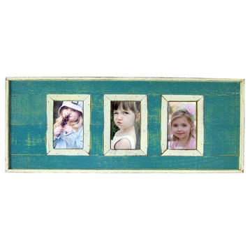 Hanging Frame for 3 Pictures, Aqua