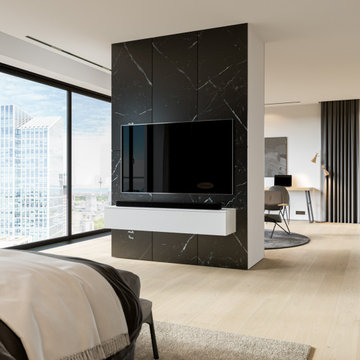 Exquisites Hochhaus-Loft mit TV Schlafzimmer