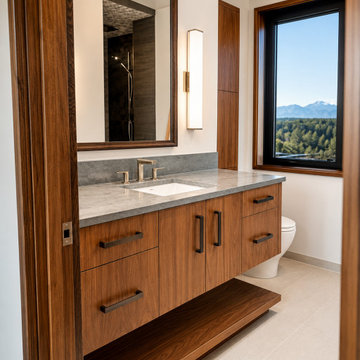 Walnut Vanity with Mountain View - Bend, OR
