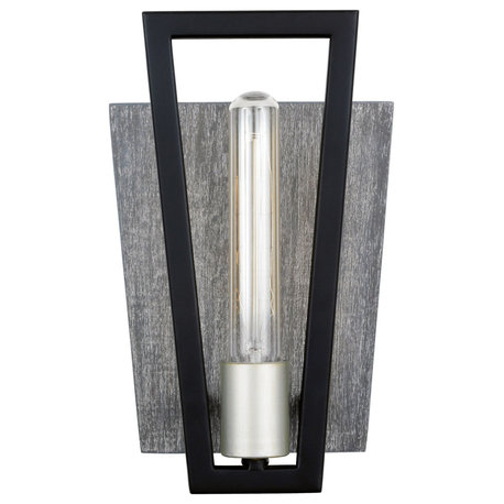 Varaluz 260W01 Zag 11" Wall Sconce - Black / Grey