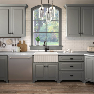 Victoria 30" Fluted Fireclay Farmhouse Kitchen Sink, Apron Front, Large, White