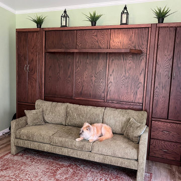 Savona King Sofa Murphy Wall Bed with a Lighted Shelf Leg
