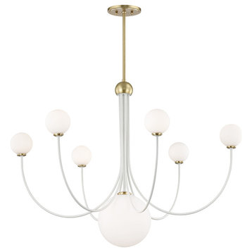 Mitzi Coco Seven Light Chandelier H234807-AGB/WH