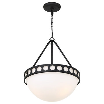 Kirby 3 Light Black Forged Chandelier
