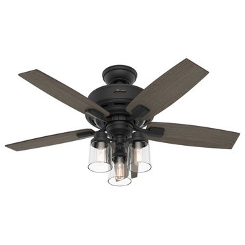 Hunter 44" Bennett Matte Black Ceiling Fan With LED Light and Remote