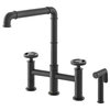Avallon Pro Widespread Kitchen Faucet With Side Sprayer, Matte Black