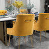 SEYNAR Elegant Velvet Dining Chairs Set of 2, Tufted Upholstered Accent Chair, Yellow
