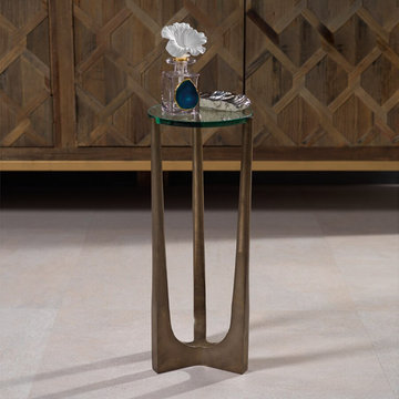 Modern Glass and Lucite Side End Tables