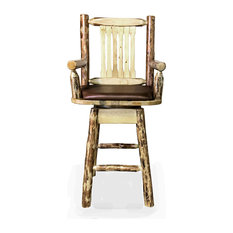 Unique Bar Stools Counter Houzz Montana Woodworks Glacier Country Collection Captain S Bar Stool Back And Swivel Saddle Pattern