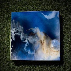 Deep Blue 1 of 2 24"x24" - Mixed Media Art