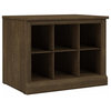 Woodland 24W Small Shoe Bench with Shelves in Ash Brown - Engineered Wood